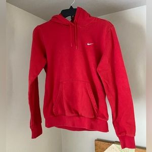 Red Nike Hooded Sweatshirt